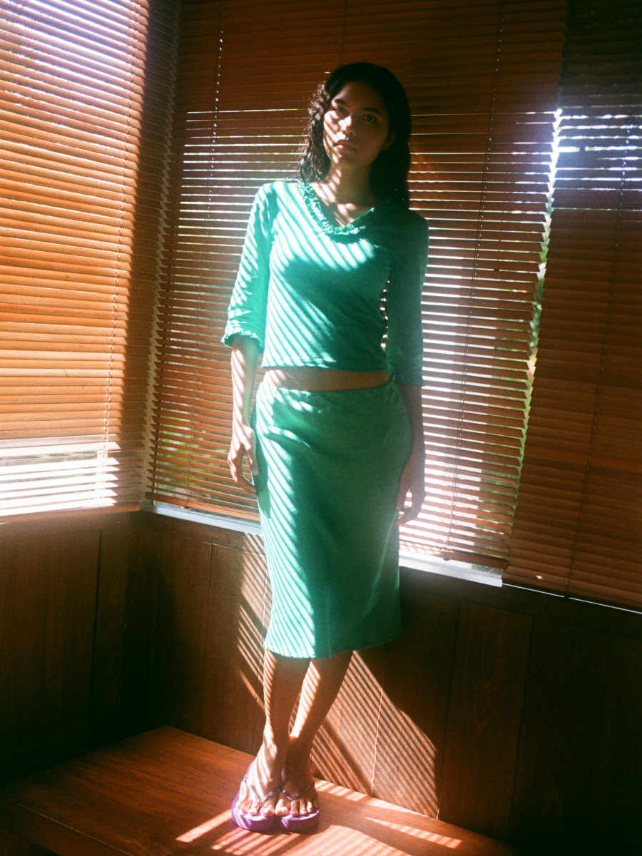 Franca Midi Skirt in Teal