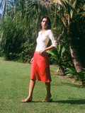 Franca Midi Skirt in Red