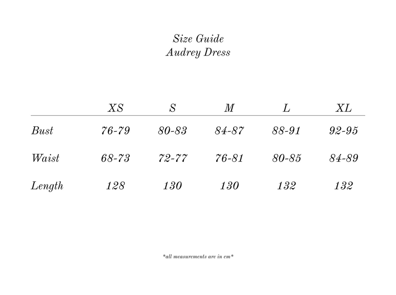 Measurement guide for Audrey Dress