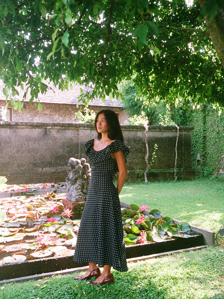 Audrey Dress in Black Polkadot