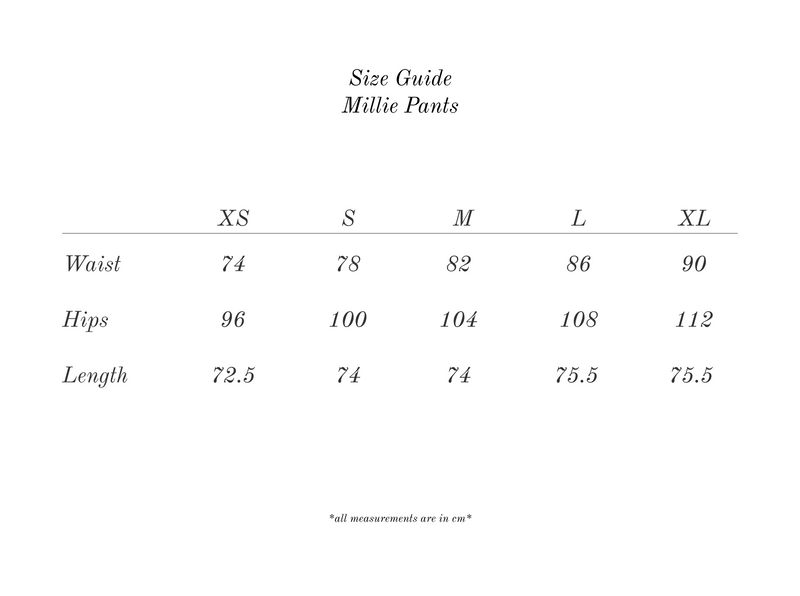 Measurement guide for Millie Pants